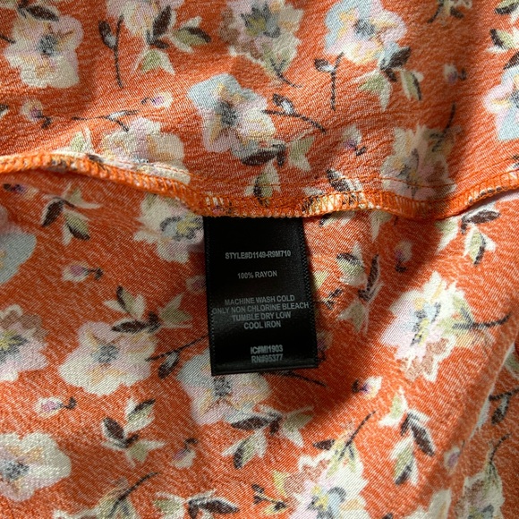 Sanctuary Dress Johanna Wrap Floral Print Women Orange Size M New With Tags - Picture 9 of 12